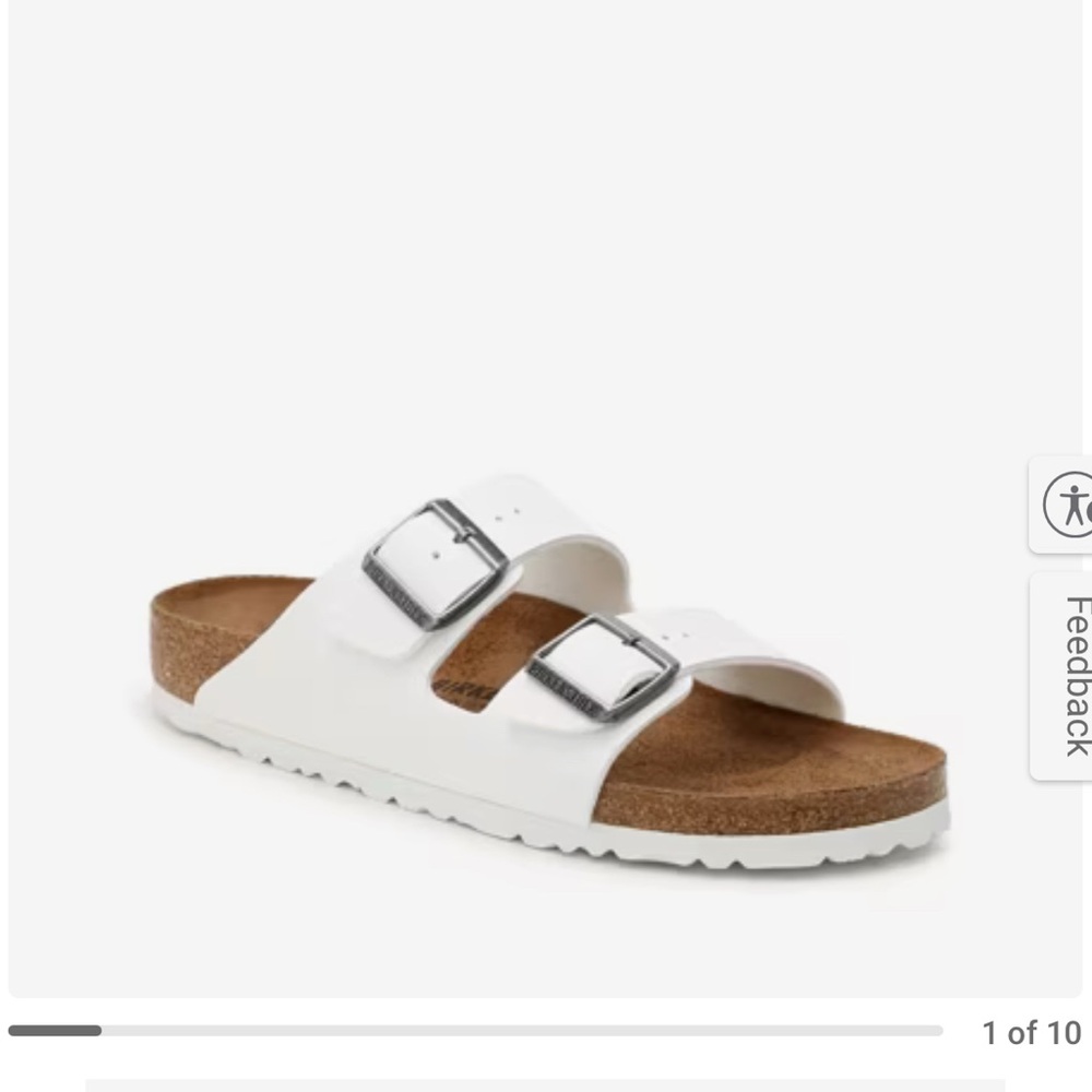 White Birkenstock Double Strap Sandals